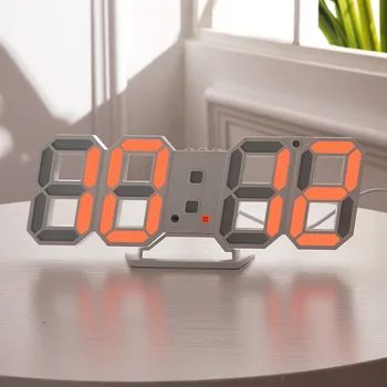 3D LED Skaitmeninis žadintuvai Sienos Kabo Žiūrėti Atidėjimo Funkcija, Stalo Laikrodis Kalendorius Termometro Ekranas