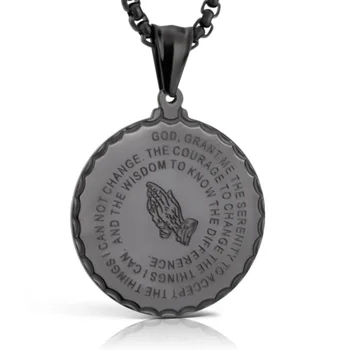 Aukštos Kokybės Metalo Meldžiasi Rankas Monetos Medalis Pakabukas Karoliai Vyrų Krikščionių Amuletas Papuošalai
