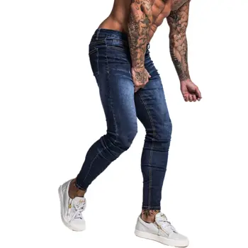 Prekės Džinsai Vyrų Slim Fit Super Skinny Džinsai Vyrams Hip-Hop Street Dėvėti Liesas Kojų Mados Stretch Kelnės