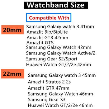 20mm 22mm dirželis Samsung Galaxy žiūrėti 3 46mm 42mm aktyvios 2 40mm 44mm Pavarų S3 Pintas Solo Linijos apyrankė 
