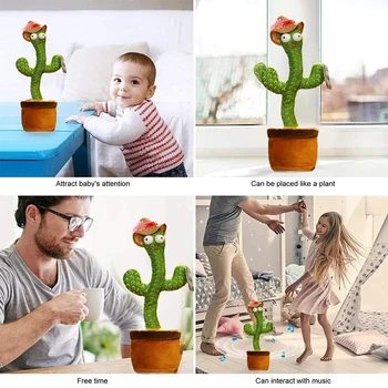 Mielas Kalbėti Žaislas Šokių Kaktusas Lėlės Pakartoti jūsų Žodžiai Žaislas Kawaii Šviesos Kaktusas, Žaislų, Vaikai, Vaikams, Švietimo Žaislas Dovana