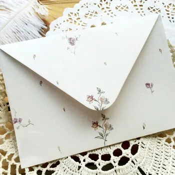50pcs/Daug klasikinių Senovinių Gėlių vokas Baltos spalvos popierinį voką dovanų paketas, rašomasis Popierius Biuro mokyklinės prekės