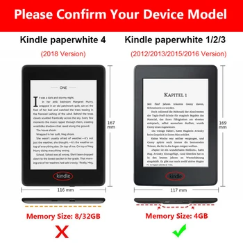 Naujas Ultra Plonas Smart Magnetinio PU Odos Apsauginį kiautą Smart Case Folio Padengti mazon Kindle Paperwhite 1/2/3 6in DP75SDI