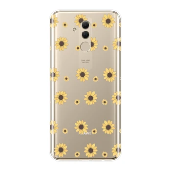 Geltona Saulėgrąžų Gėlių Gėlių Galinio Dangtelio Huawei Mate 7 8 9 10 20 Lite Minkštas Silikoninis Telefono Dėklas, Skirtas 