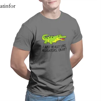 Juokinga Aligatorius, Krokodilas, man Tiesiog Labai Patinka Allig T-Shirt Essentials Spausdinti Black Kawaii Porų, Punk, Gothic Viršūnės T-shirt 18926