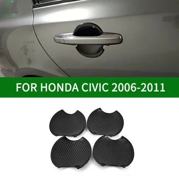 Honda Civic 2006-2011 aštuntosios kartos Juodos spalvos Anglies Pluošto modelis Durų rankena Dubenėlį, Padengti Rėmelio Apdaila
