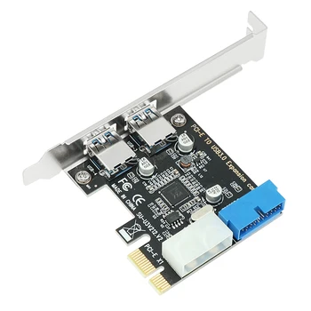 USB PCI-e Adapterį 2 port USB 3 PCI-e Adapterio plokštę PCI-e USB3.0 19 20pin keitiklis, valdiklis, PCI-e USB3 plėtros valdybos PC