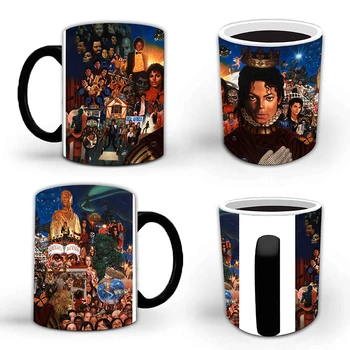 1Pcs Naujas 350ml Kūrybos Michael Jackson Spalva Keičiasi Keramikos Puodelis Kavos, Pieno, Arbatos, Taurės, Dovanos Vaikams, Draugams ir Mėgėjams