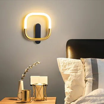 Modernaus dizaino LED patalpų sienos lempos šiaurės LED Šviesos kambarį Lova Aukso Sconce Sienos LED Šviesos Apdaila