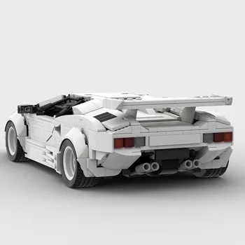 1380 VNT SS Žaislai Aukštos TechItalian Prekės Superautomobilį Automobilių Baltos spalvos Blokai Modulinės Transporto priemonės Bloko Modelis