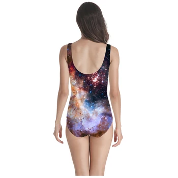 Gražus Žvaigždėtas Dangus Moterų maudymosi kostiumėlį 3D Atspausdintas Rankovių Seksualus Stora Paplūdimio Rankšluosčiai Ponios vientisi maudymosi kostiumėlį S333