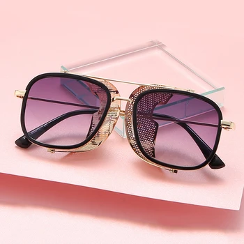 Nauja tendencija steampunk akiniai nuo saulės vyrų mados spalvinga aikštė akiniai nuo saulės moterims, prekės ženklą, dizainą, vairavimo gatvių fotografavimo akiniai