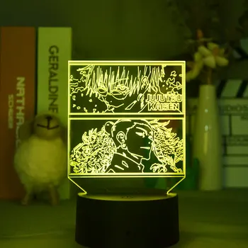 Getou Suguru & Satoru Gojo Džiudžiutsu Kaisen Anime Šviesos 3D Vizualizacija Stalas LED Lempos Manga Gerbėjai Miegamojo staliukas Apdaila