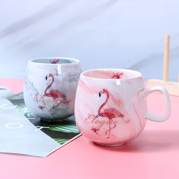 Flamingo Kavos Puodeliai, Keramikos Puodelis Kelionės Taurės Cute Kačių Snukio Ins 72*85mm 350ml