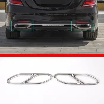 Mercedes Benz S Klasės W222 2018-2019 304 Nerūdijančio Plieno Išmetimo Kolektoriai Išmetamųjų Patarimai Duslintuvo Vamzdis Išorinis Automobilių Reikmenys