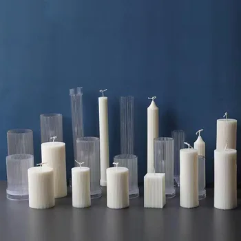 Naujas Juostele Bauda Dantų Cilindro Formos Žvakė Plastiko Pelėsiai Juostele Žvakė Pc Akrilo Plastiko Pelėsių Žvakė Priėmimo Rinkinys Žvakė Priėmimo Stiklainiai
