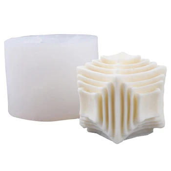 3D Cube Geometrinės Formos Žvakė Pelėsių Meno Juostele Aromaterapija Rankų darbo Žvakė Muilo Silikono Formos Priėmimo Namų Dekoravimo Priemonė