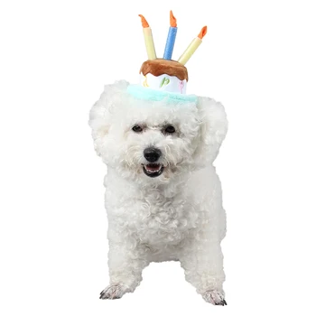 Šunelis Skrybėlę Gimtadienio Kepuraites su Tortas, Žvakės Dizainas Šalies Kostiumų Katė Apdangalai, Šunų Reikmenys