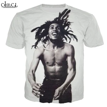 Populiarus Dainininkas Bobas Marley 3D Spausdinimo Vyrų, Moterų Marškinėliai trumpomis Rankovėmis Unisex Streetwear Harajuku Viršūnes Megztinis