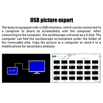 1013D Skaitmeninis Tabletė Oscilloscope Dual Channel 100M Pralaidumo 1GS ėminių Ėmimo dažnis USB Skaitmeninis Oscilloscope TFT LCD Liečiant Ekraną