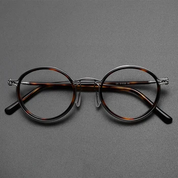 Vintage akiniai, rėmeliai vyrų Klasikinis Retro titano turas optiniai akiniai Trumparegystė Skaityti receptą moterų akiniai