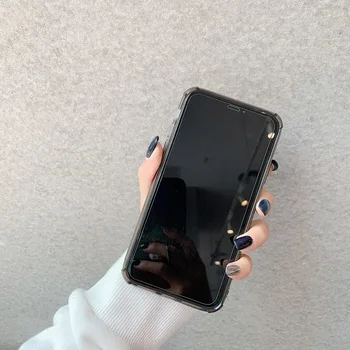 Prabanga oro Pagalvė atsparus smūgiams Kortelės Turėtojas Aišku, Telefono dėklas Skirtas iPhone 12 11 Pro Max 12 Mini Kortelės Lizdas Minkštos TPU Silikono Atveju Padengti