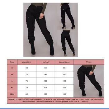 Stilingų Moterų Krovinių Kelnės Aukštu Juosmeniu Juodos Kelnės Mygtuką Kišenės Dizaino Gotikos Stiliaus Kelnės Vientisos Spalvos Ilgų Kelnių Plius Dydis