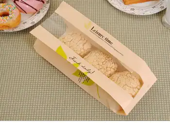 100 Vnt kraft paper Bag langą Duona Spurgos Laisvalaikio popieriaus Maisto Pakavimo maišeliai Tortas Taurę 
