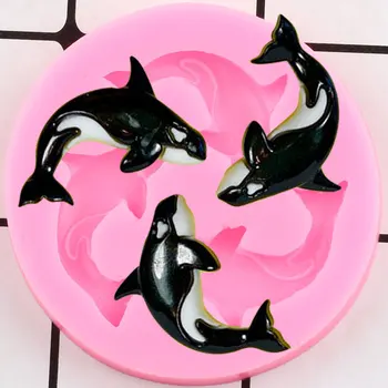 Jūros Gyvūnų, Silikono Formos Žudikas Banginių Šokolado Saldainiai Molio Formų Muilas Dervos Pelėsių Cupcake Topper Minkštas Tortas Dekoravimo Įrankiai