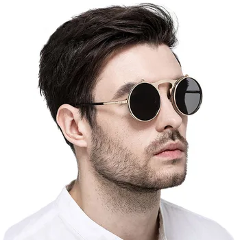 2021 nauji akiniai nuo saulės ponios prabangos prekės ženklo dizaineris metalo rėmas retro apvalūs akiniai nuo saulės moterų punk vairavimo akiniai nuo saulės vyrų UV400