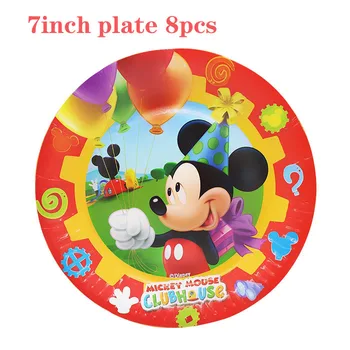 Disney Raudona Mickey Mouse Šalis, Vienkartiniai Indai, Nustatyti Popieriaus Plokštės Puodeliai Vaikų Gimtadienio Dekoracijos Reikmenys Kūdikių Dušas