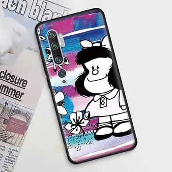 Mafalda Karšto Pardavimo TPU Dėklai Xiaomi Mi 11 Ultra Poco X3 NFC 11i 10T Pro 5G 9T M3 10 Pastaba Lite CC9 F1 Juoda Telefono Dangtelį