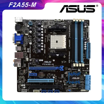 Už ASUS F2A55-M Darbastalio Plokštė DDR3 Socket FM2 AMD A55 USB2 MATX.0 USB3.0 SATA II originalų naudotą kompiuterį plokštė priedai