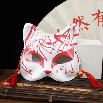 Japonų Anime Cosplay Kaukė Demon Slayer Fox Kaukė Pusę Veido Kaukių Maskaradas Festivalis Kamuolys Kabuki Kitsune Kaukės Cosplay Rekvizitai