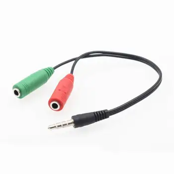 3.5 mm Audio Splitter Cable Kompiuterio Lizdas 3.5 mm, 1-Vyras, 2-Moteris Mic Y Splitter Kabelis, Ausines Adapteris, Splitter