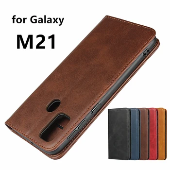 Odinis dėklas, Skirtas Samsung Galaxy M21 Apversti atveju, jei kortelės turėtojas Dėklas traukos Padengti Atveju Piniginės Atveju