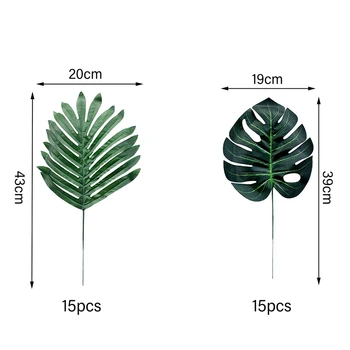 Naujas 30 Vnt 2 Rūšių Didelių Dirbtinių Palmių Lapų Dirbtiniais Tropinių Augalų Lapai Monstera Lapai Lapai Havajų Luau Šalis Džiunglės