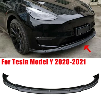 Naujas Anglies Pluošto Priekinis Bamperis Lūpų Kūno Komplektas, Spoileris, už Tesla Model Y 2020-2021 Apatinis Priekinis Bamperis Raštas Guard Dangtis
