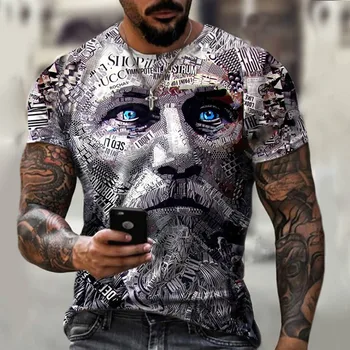 Vyriški Žemėlapis Inkaro 3D Atspausdintas T-Shirt, Madingi Atsitiktinis Apvalios Kaklo trumparankoviai Streetwear, Naujas Vasaros Laisvi Drabužiai 2021