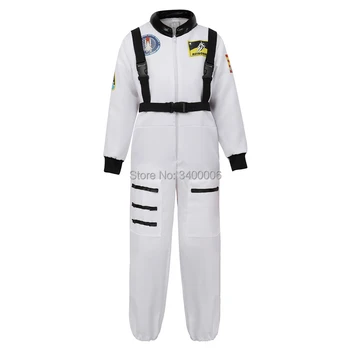 Astronautų Kostiumas Vaikams Jumpsuit Vaidmuo Žaisti Berniukų, Mergaičių Paaugliams, Vaikams, Vaikų Astronautas Kosmose Kostiumas Helovyno Cosplay Balta