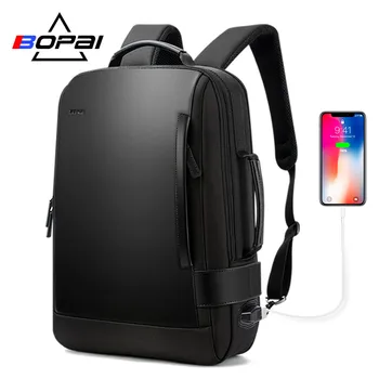 BOPAI Vyrų Anti-Theft Vandeniui Backpack 15.6 Colių Nešiojamas Atgal Paketą Padidinti Turistinius USB Įkrovimo Kelionės Pečių Maišą