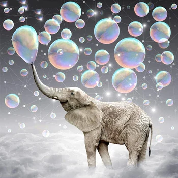 JMINE Div 5D Dramblys Burbulas Visą Deimantų Tapybos kryželiu rinkiniai meno Aukštos Kokybės Gyvūnų 3D dažų deimantai