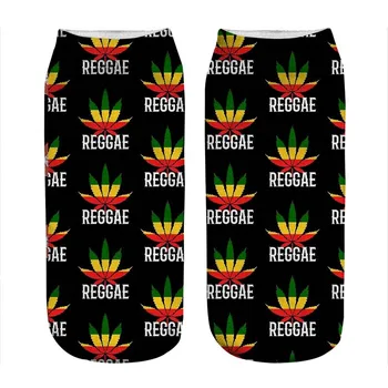 Moterų kojinės kawaii reggae rasta jamaika Spausdinti Kojinės Moteris harajuku Laimingas Juokinga Naujiena cute girl dovanų Kojinės moterims