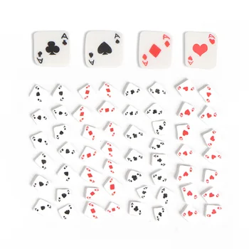 10g/Maišas Pokerio Formos Dizainas Polimero Minkštas Molis Skiltelės Širdies Nagų Dailės Papuošalai Kortos Nagų Dribsnių Dekoro Priedai 