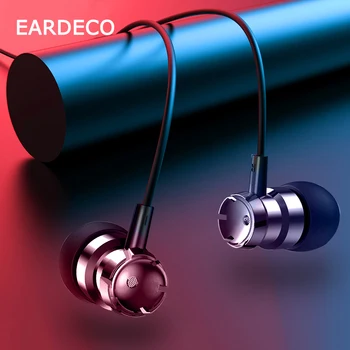 EARDECO Aukso Spiralės Formos ausų Laidinio, Mobiliojo Ausinės Bass Stereo Ausines su Mic 3.5 mm, Metalo Telefono Ausinės Ausinių Laido