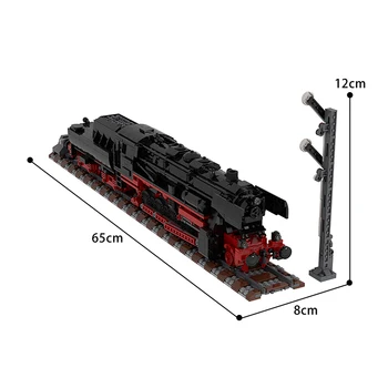 BuildMoc Traukinių Stotis, vokietijos Garo Lokomotyvą Blokai SS Traukinio bėgiai Modelis Plytų Žaislai Vaikams