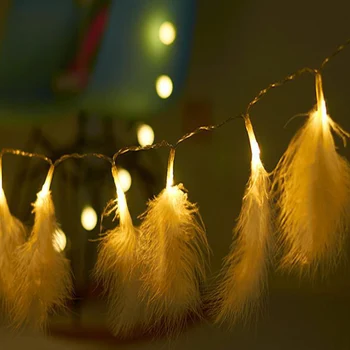 Kalėdų Eglutės Girliandas 2M 10 Led Plunksnų String Žibintai Vestuves Apdailos Kalėdų Papuošalų, Namų Dekoro