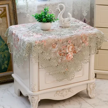 Top Qualtiy Romantiška nėrinių staltiesė vestuvių dekoravimas staliukas padengti kabineto staltiesė dulkėms rankšluostį miegamojo tekstilės