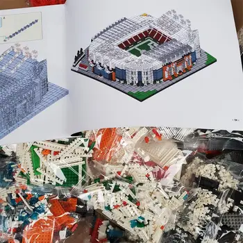 6300pcs Mini Blokai Architektūros odinas, Stadionas Modelis Brinquedos Futbolo Srityje Old Trafford Vaikai Pavaduojantis Žmogus, Dovanos