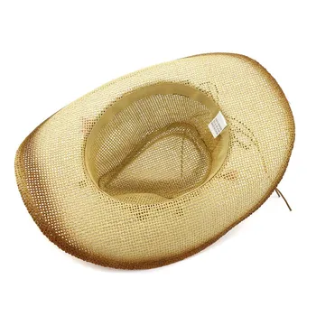 Vyrų ir moterų šiaudų skrybėlę mados vakarų kaubojus šiaudų skrybėlę didelis, platus kraštų skėtį nuo saulės stilius jaunimo skrybėlę HA13